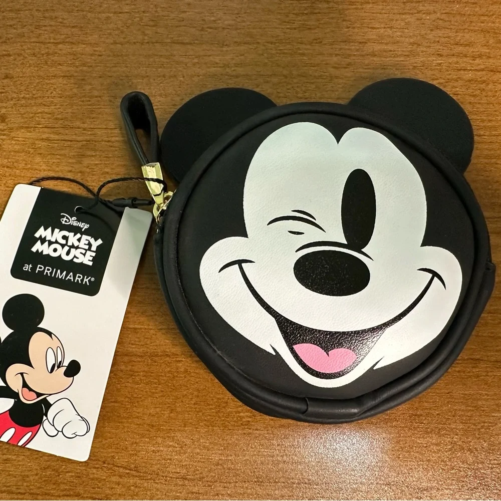 Disney Mickey Mouse at Primark 3D Circular Black and White Coin Purse NWT - Picture 2 of 5